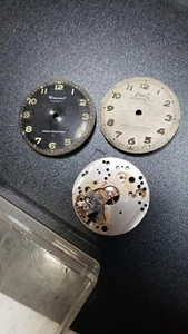 RARE Vintage LOT 1960's Watch Bulova Crescent Milos Movement Black Dial Military - Picture 1 of 4