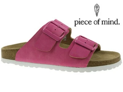 Piece of Mind Damenschuhe,Pantolette,Hausschuhe,Lederfußbett,Fuchsia,Gr. 37-42