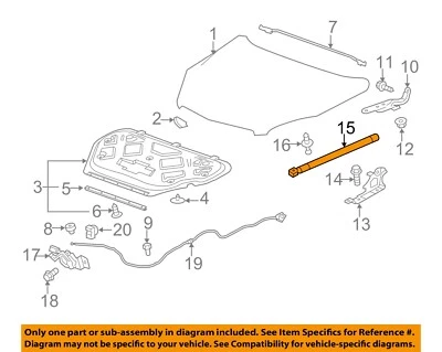 GMC GM OEM 10-16 Terreno Capucha-Levantamiento Soporte Puntal Amortiguador Brazo de hélice 23408397 Foto 1 de 2