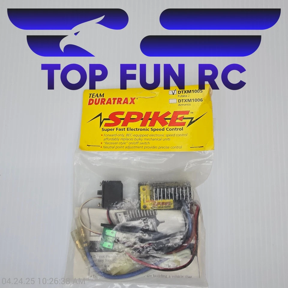 Control electrónico de velocidad súper rápido Duratrax RC DTXM1005 Futaba J 'Spike' Foto 1 de 1