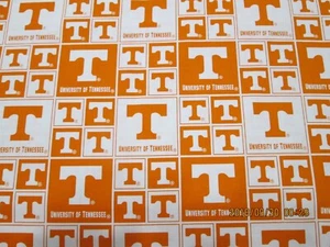 UNIVERSITY of TENNESSEE "GO VOLTS" 100% COTTON 1 YARD NEW ALL SQUARE DESIGN - Picture 1 of 6