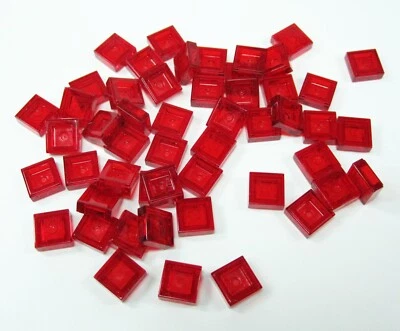 50 x LEGO Fliese 1x1 - Rot Transparent - 3070b - NEU - Bild 1 von 3