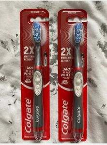 2 cepillos de dientes Colgate 360 Max White Expert Whitening Sonic Power batería, 2 de - Imagen 1 de 10