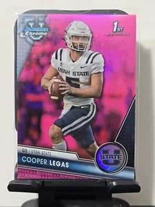 Bowman University 2023 cromo #168 Cooper Legas refractor rosa estado de Utah - Imagen 1 de 6