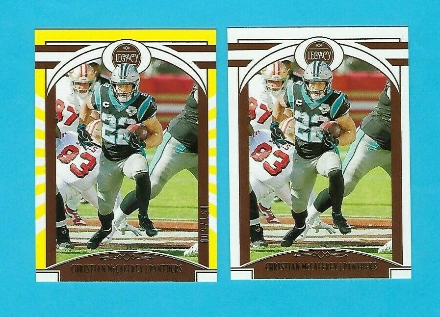 2 Card Lot - 2020 Panini Legacy Base & Yellow 009/150 CHRISTIAN MCCAFFREY #86 - Image 1 of 2