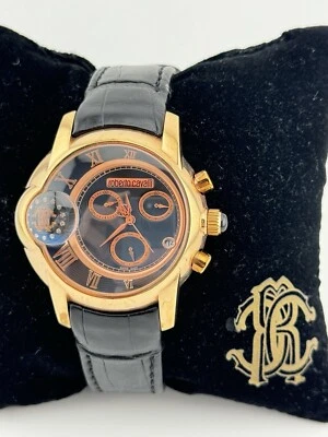 Roberto Cavalli Chrono Watch R7271649025 With Alligator Band And Rose Gold Tone - Image 1 of 4