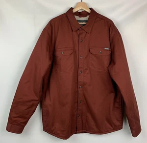 Eddie Bauer Outdoors Jacket Rust Collared Buttons Pockets Faux Fur Lined Sz TXL - Picture 1 of 11
