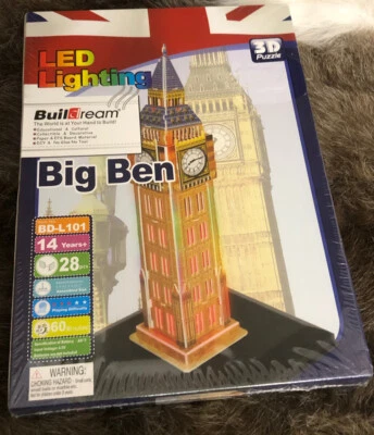 Buildream Big Ben LED Lighting 28 Pieces 3D Puzzle  BD-L101 - Image 1 of 4