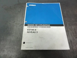 Kobelco ED195-8 Niveau 3 Excavatrice Hydraulique Manuel De L'Utilisateur Manual - Picture 1 of 8
