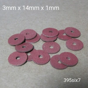 Red Fiber Washer Flat Washer Insulating Washer - 3mm x 14mm x 1mm - 25 PCS - Picture 1 of 1