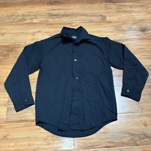 Chaps Button Down Shirt Stripe Long Sleeve Collared Black XS 6-7 - Picture 1 of 4