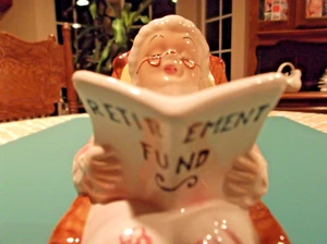 Lefton Grandma in Rocker Retirement Fund Coin Bank - Picture 1 of 3