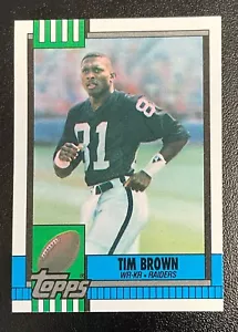 1990 NFL TOPPS TIM BROWN FOOTBALL CARD #295 Oakland Raiders - Picture 1 of 2
