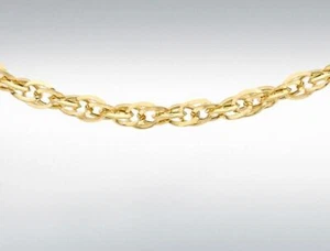 Collar de cadena de oro de 9 quilates Príncipe de Gales 16 18 20 22 24 pulgadas cadena POW - Imagen 1 de 6