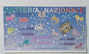 79487 185/tt Biglietto LOTTERIA NAZIONALE Italia 1993 - Picture 1 of 3