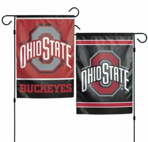 Ohio State Buckeyes 2 SIDED GARDEN FLAG 12"X18" Yard  BANNER OUTDOOR RATED Cover