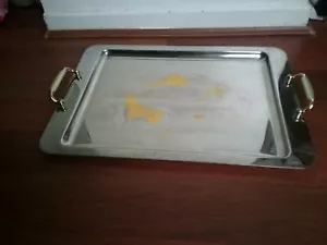 M.S.B Serving Tray - Stainless Steel with 24 carot gold - Picture 1 of 5
