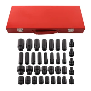 35x Deep Impact Socket 1/2" Drive 8-32mm 6 Point Garage Removal Tool Loosen - Picture 1 of 12