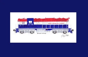 East Penn Railroad GP9 #1776 11"x17" Matted Print by Andy Fletcher signed - Picture 1 of 1