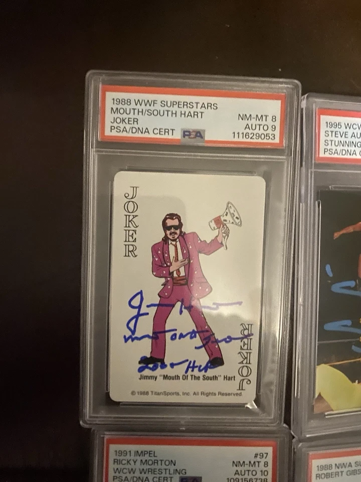 Tarjetas de juego PSA/DNA 1988 WWF Super Stars certificadas por Jimmy Hart auténticas automáticas Foto 1 de 1