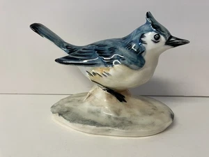 VINTAGE Pennsbury Pottery Crested Chickadee Figurine #101 Signed - Picture 1 of 7