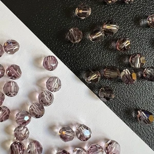 Original Swarovski Kristall Funkelnde Perlen in Antik Rosa Doppelkegel Rund - Bild 1 von 8