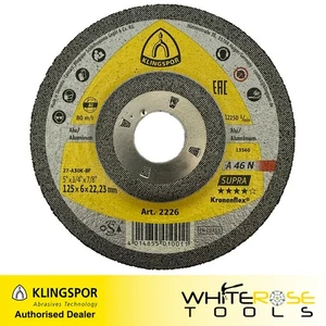 Klingspor Grinding Discs Aluminium Kronenflex A46N Supra 125mm x 6mm x 22.23mm - Picture 1 of 2