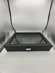 Songmics Armbanduhrenbox 24 Fächer Uhrenetui Glasdeckel abnehmbares Uhrenkissen schwarz - Bild 1 von 3