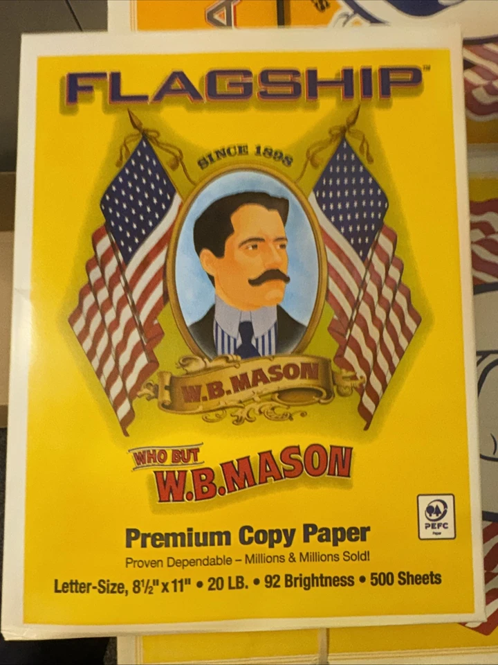 W.B. Mason Premium Copy Paper - Letter-Size - 20 lb. - 500 Sheets x 10 (5,000) - Image 1 of 2