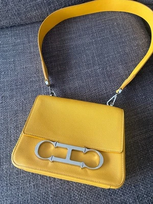 Carolina Herrera Shoulder Crossbody Initials Insignia Bag Leather yellow - Image 1 of 4