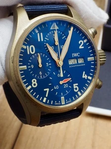 IWC Pilot Chronograph Manufacturer Bronze Blue Dial 41mm 99% LNIB IW388109 2030! - Picture 1 of 17