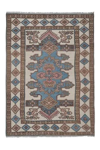 Handknotted Soft Blue and White Turkish Oushak Rug 5'9" X 8' - Picture 1 of 7