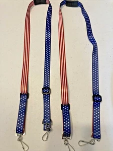 2 Máscaras de Lujo Patriótico Rojo Blanco y Azul Bandera Correa de Cordón ¡Nuevo! ¡Envío gratuito! - Imagen 1 de 2