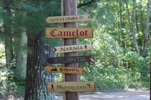 Fantasy Land Arrows, Fictional Directional Signs, Kids Library Literary Nursery - Picture 1 of 8