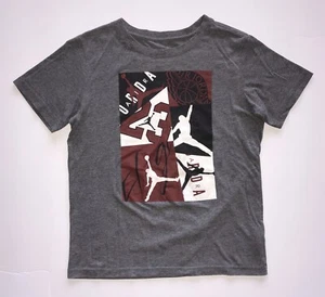 Camiseta NIKE AIR JORDAN Niño Grande Gris Retro Vuelo Jumpman Logo Estampado Gráfico - Imagen 1 de 13