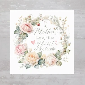 A Mothers Love Saying Mothers Day Fabric Panel Craft Sewing Quilt Block A761 - Picture 1 of 4