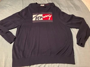 Tommy Hilfiger Herren Signature Rundhals Pullover Navy Blau 3XL Winter - Bild 1 von 6