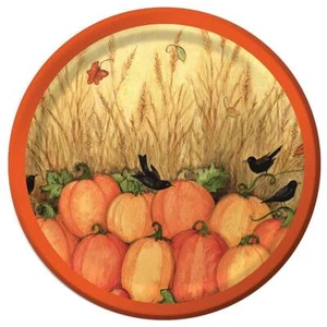 Fall Friends Scarecrow Pumpkin Thanksgiving Holiday Party 7" Dessert Plates - Picture 1 of 1