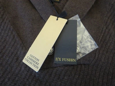 F/X Fusion Sweater Men's Large 1/4 Neck Button Cotton Cashmere Long Sleeves New - Image 1 of 4