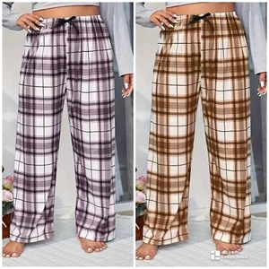 2 Pair Women’s Plus Size Flannel Look Silky Pajama Bottoms SZ 2XL - Picture 1 of 5