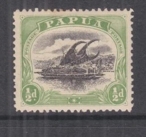 PAPUA, 1907 Lakatoi 1/2d. Black & Yellow Green, perf. 11, lhm. - Picture 1 of 1