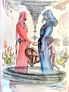 DALI "CELINI ILLUSTRATION" ORIGINAL L.E. GERAHMT UND MATTIERT - Bild 1 von 8