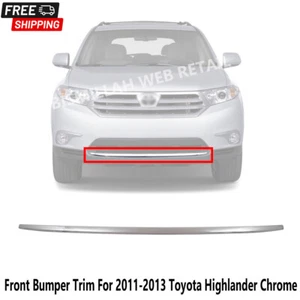 New Front  Bumper Trim For 2011-2013 Toyota Highlander Chrome - Foto 1 di 3