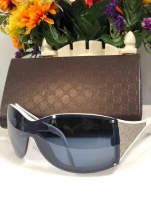 GUCCI Women's White & Silver Wide Frame Sunglasses GG 2830/S 249/96 - Image 1 of 4