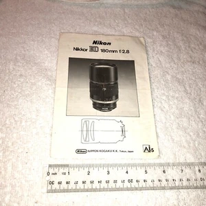 OEM Nikon Nikkor 180mm F2.8 Ai-S ED Factory Objektiv Bedienungsanleitung/Flyer - Bild 1 von 3