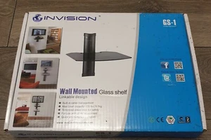 INVISION GS1 WALL MOUNTED GLASS SHELF LINKABLE DESIGN BUILT IN CABLE MANAGEMENT - Picture 1 of 3
