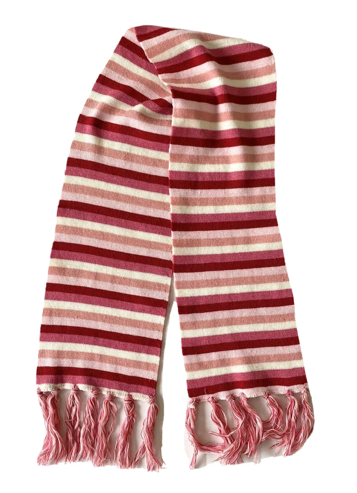 Bufanda acrílica rosa a rayas para niñas pequeñas Foto 1 de 1