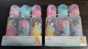 Disney Princess Baby Infant Bottles 3 pk 9 oz Ariel Belle Aurora Cinderella New - Picture 1 of 4