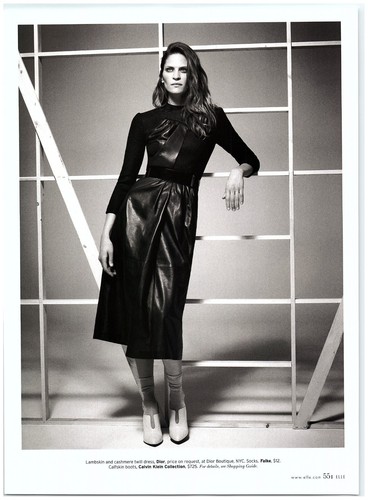 Frankie Rayder Dior Twill Dress Falke Socks Calfskin Boots CLIPPING photo