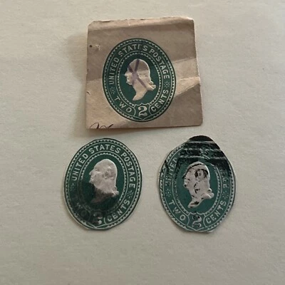 US SC U71 1 cut manila square, 2 cut round NH - Image 1 of 2